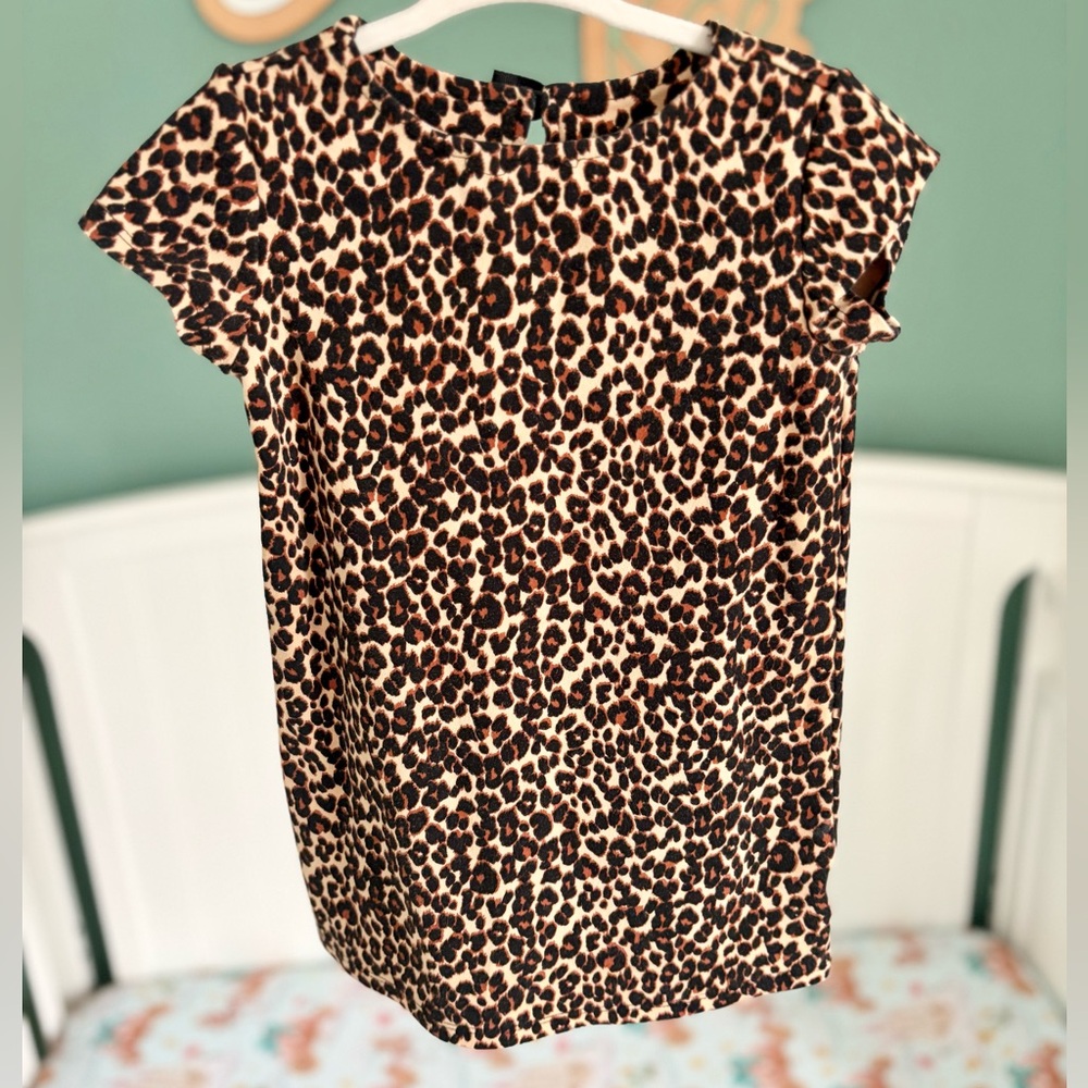 Old navy 3T girls leopard print shift dress